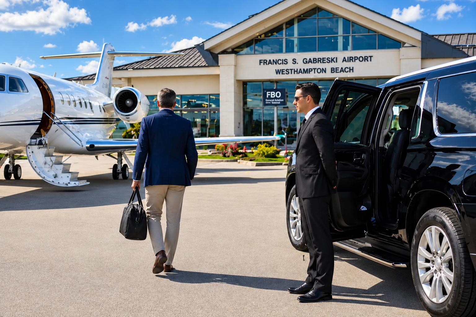 Private jet FBO chauffeur New York